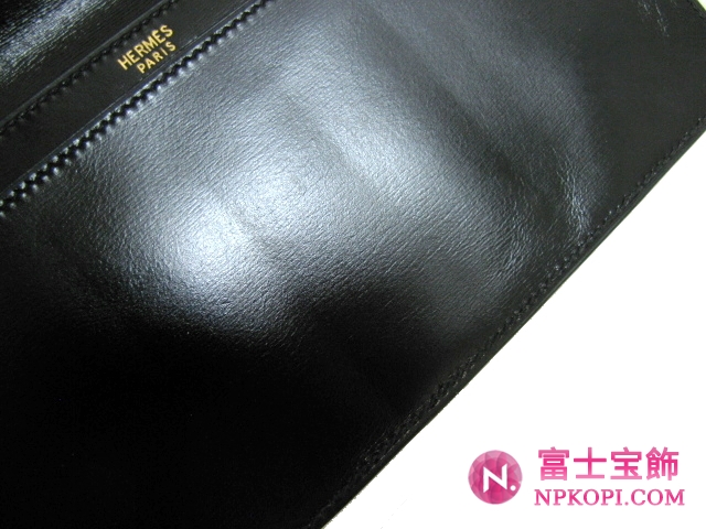 エルメスブラック（金具：ゴールド）ボックスカーフHERMES328023